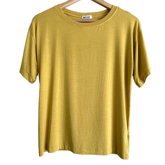 LAMade Short Sleeve‎ Carlsbad Crossback Tee-Size XS Gold-NWT - Picture 1 of 6